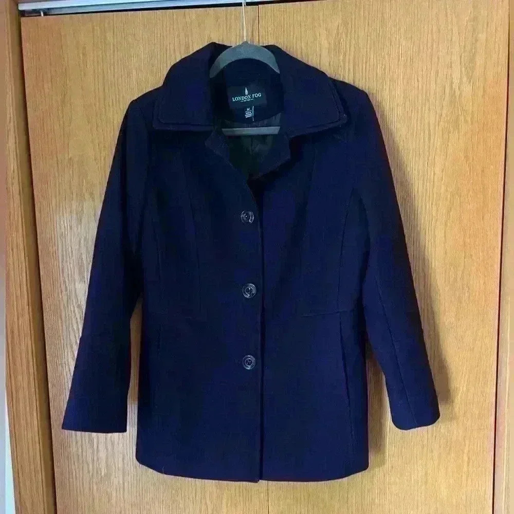 London Fog Purple peacoat size Medium